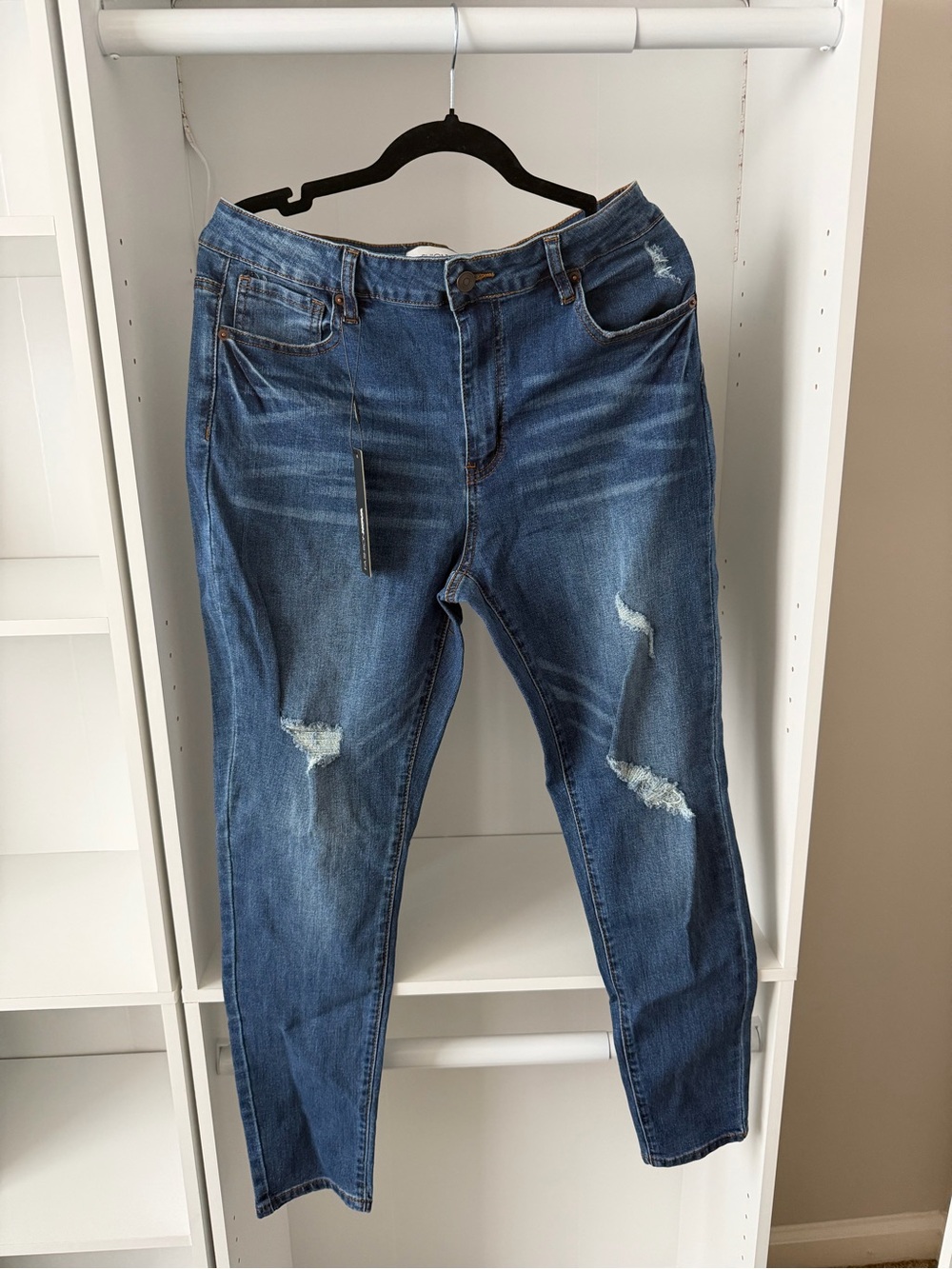 Fashion Nova Higher Frequency Stretch Ripped Skinny Jeans Size 13 NWT